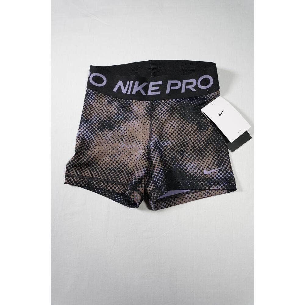 NWT Women's Nike Black/Purple Spotted Size XS Nike Pro Spandex Shorts